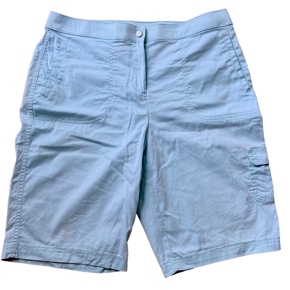 Chico's Pants - Women’s Zenergy By Chico’s Size 1 Flat Front Stretch Bermuda Shorts Light Blue